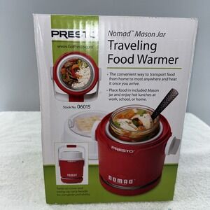 Presto® Nomad™ Electric Traveling Food Mason Jar Lunch Warmer 06015 Red NIB